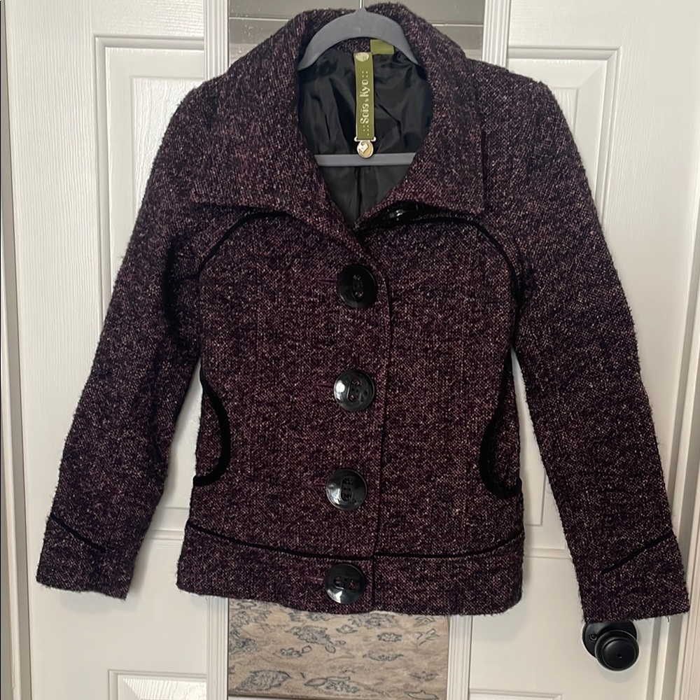 Soia & Kyo Women's Purple tweed wool Jacket